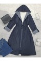 Belden Sıkmalı Kapitone Astarlı Kapşonlu Trençkot -Laci