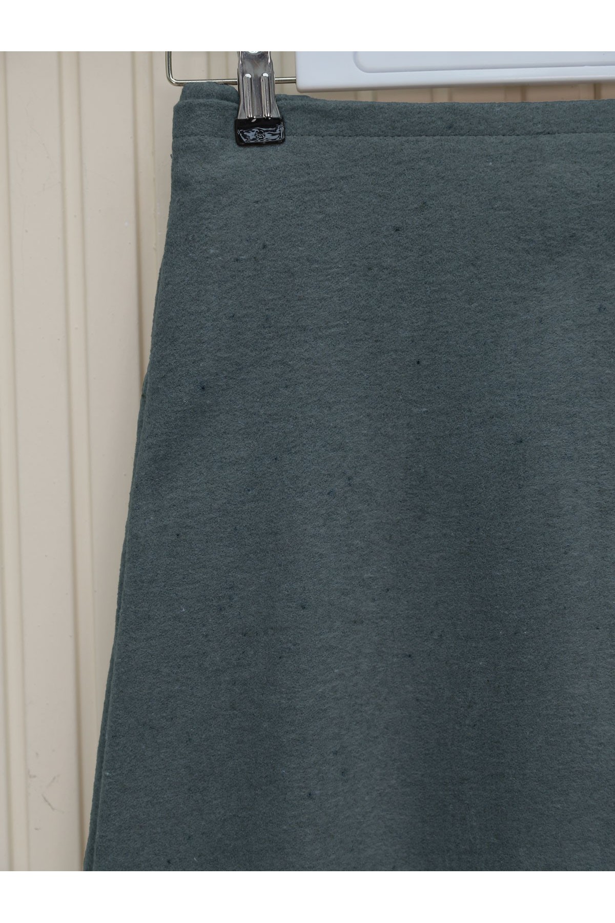 Beli Lastikli İnce Biyeli Kaşe Etek -Füme