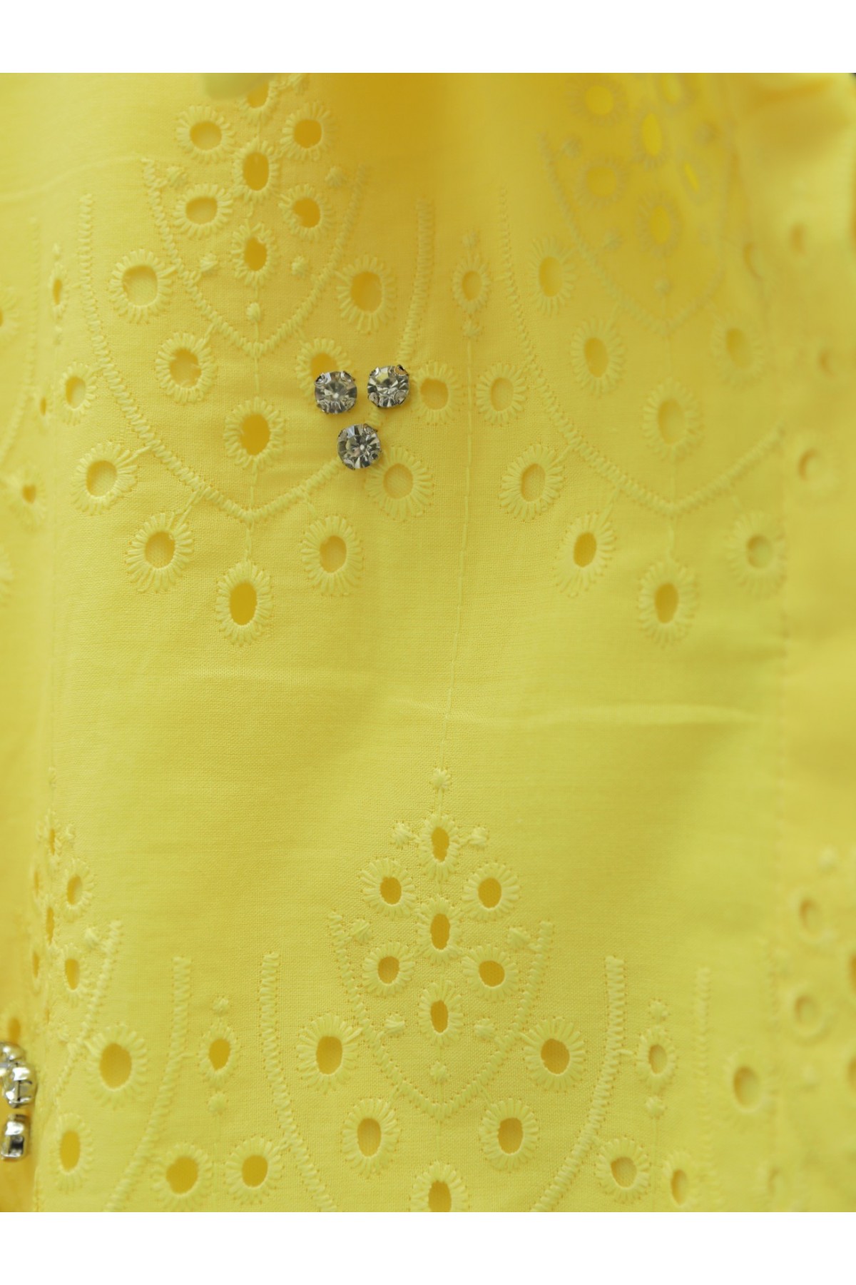 Fisto Detaylı Etekli Takım -Sarı