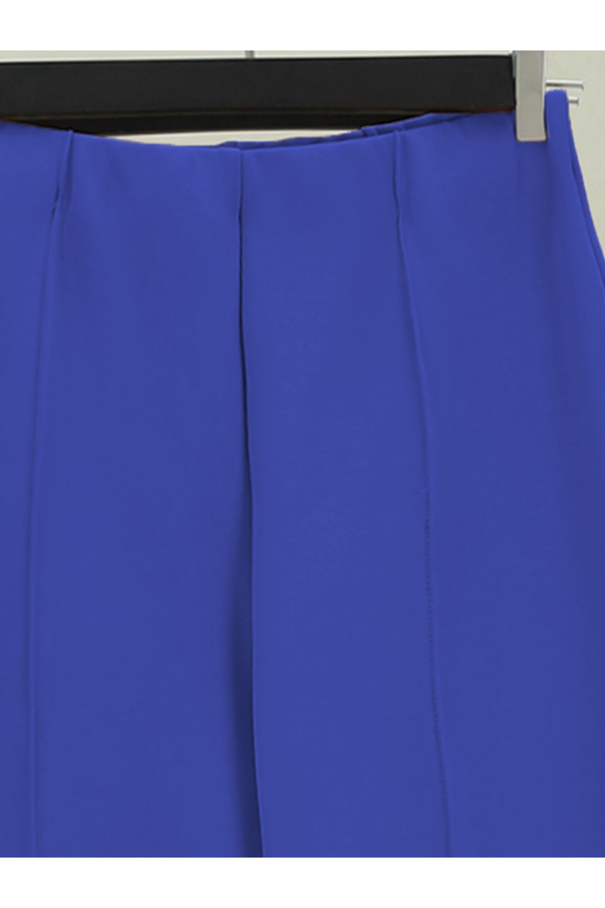 İspanyol Paça Beli Lastikli Likralı Pantolon -Saks