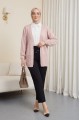 Araboy Ajurlu Triko Hırka -Pudra