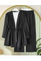 Tünel Bağcıklı Ayrobin Kimono Takım -Siyah