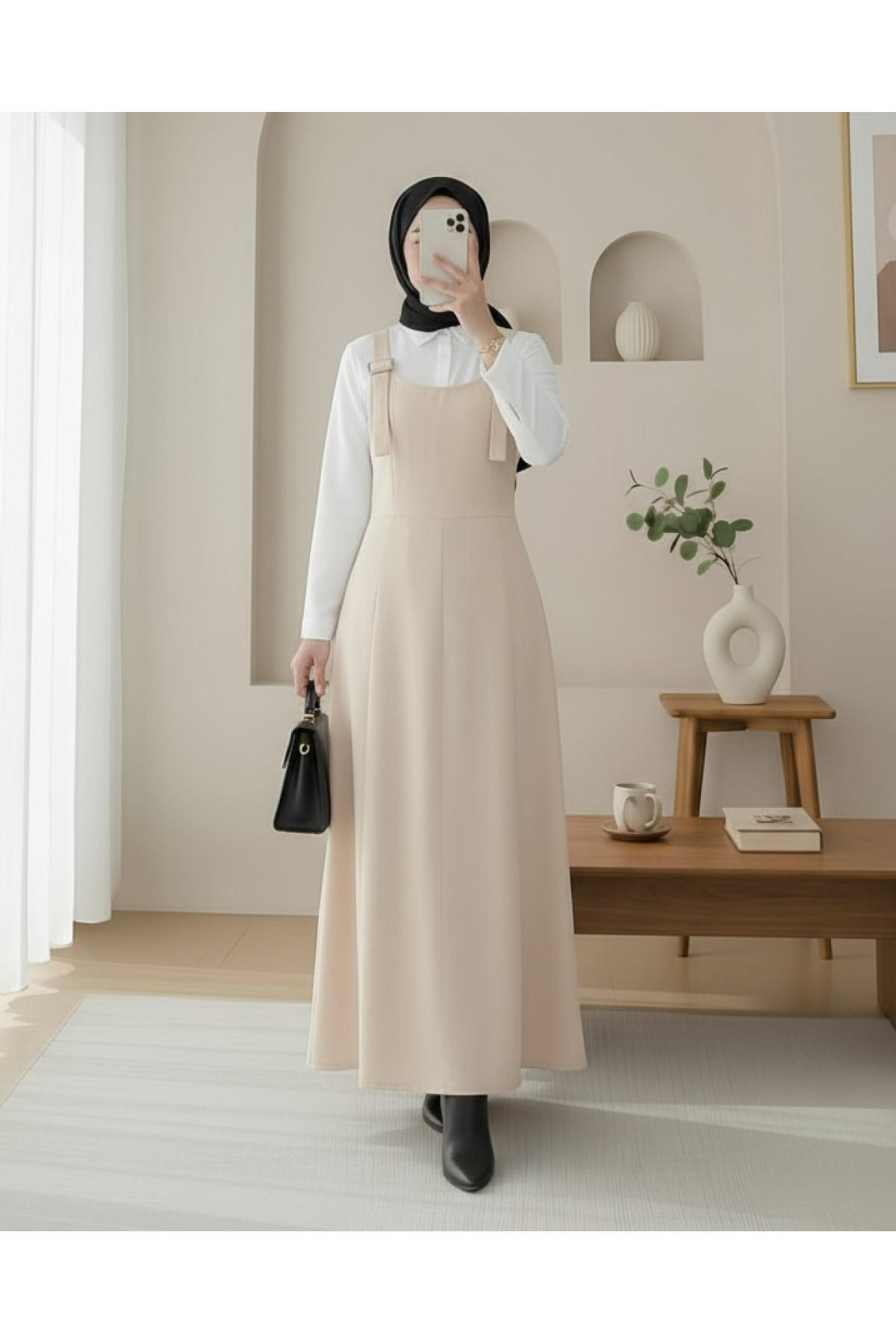 Yarım Fermuarlı Gabardin Jile  -Taş