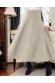 Fermuarlı Kaşe Çan Etek    -Bej