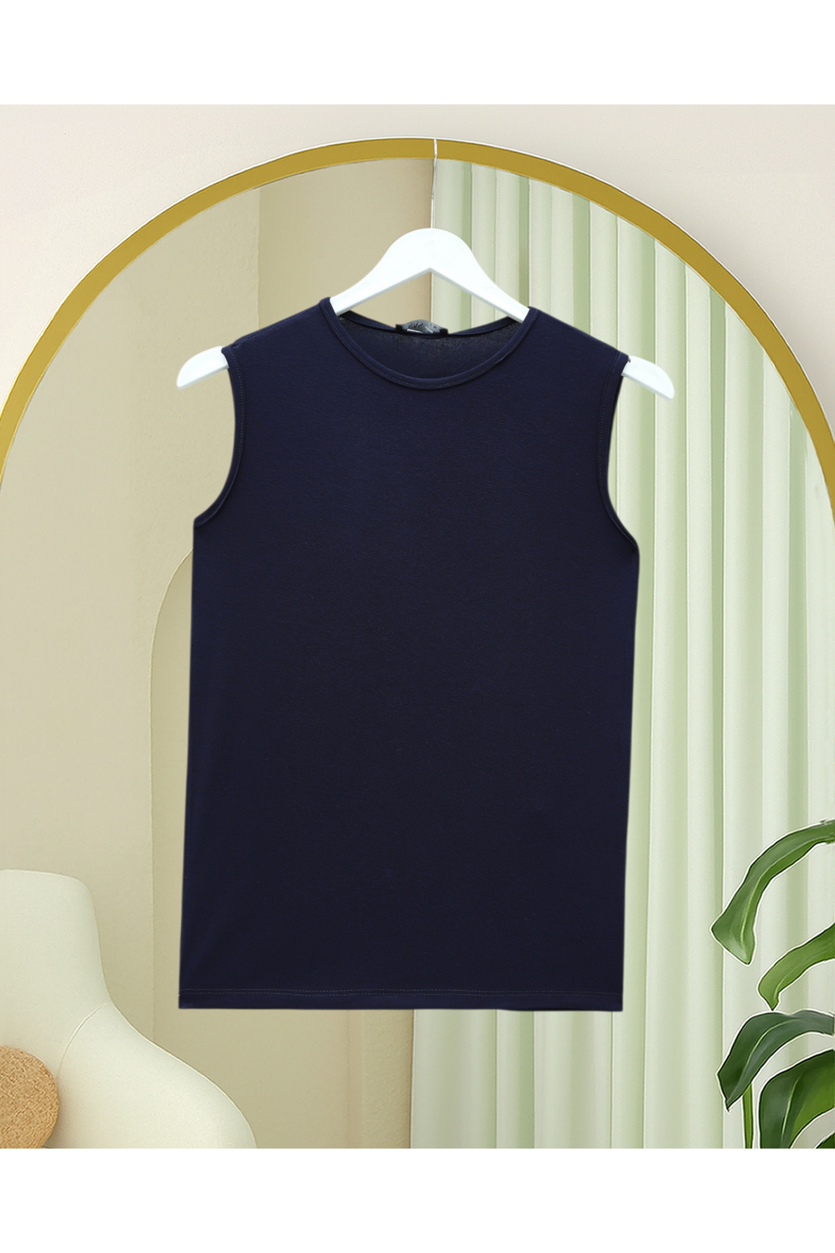 Sıfır Kol Bisiklet Yaka Penye İçlik -Laci