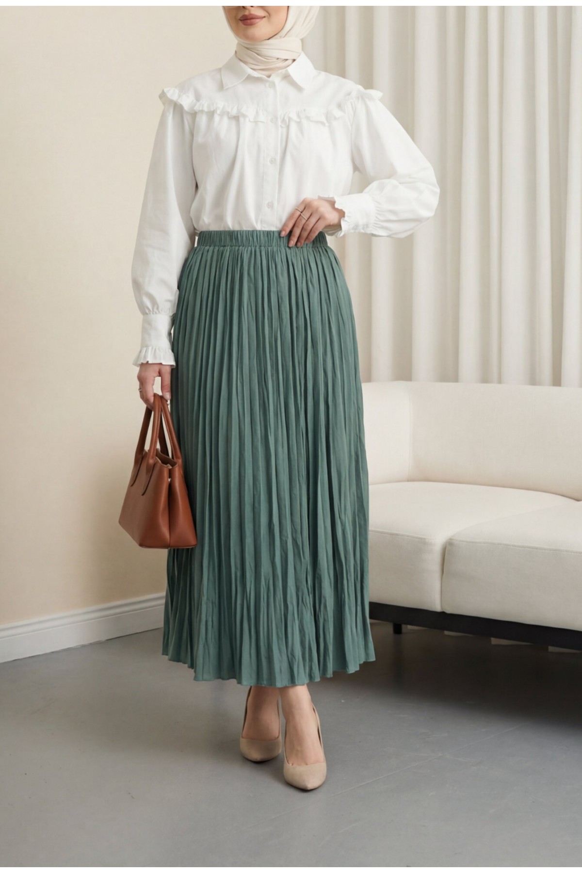 Beli Lastikli Kraş Etek -Çağla Y.