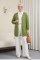 Ajurlu Mevsimlik Triko Hırka     -F.Yeşili