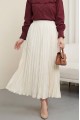 Beli Lastikli Kraş Etek  -Ekru