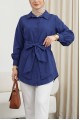 Kendinden Kuşaklı Poplin Tunik -Laci