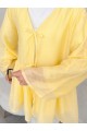 Çift Bağlamalı İçi Astarlı Modal Kimono -Sarı