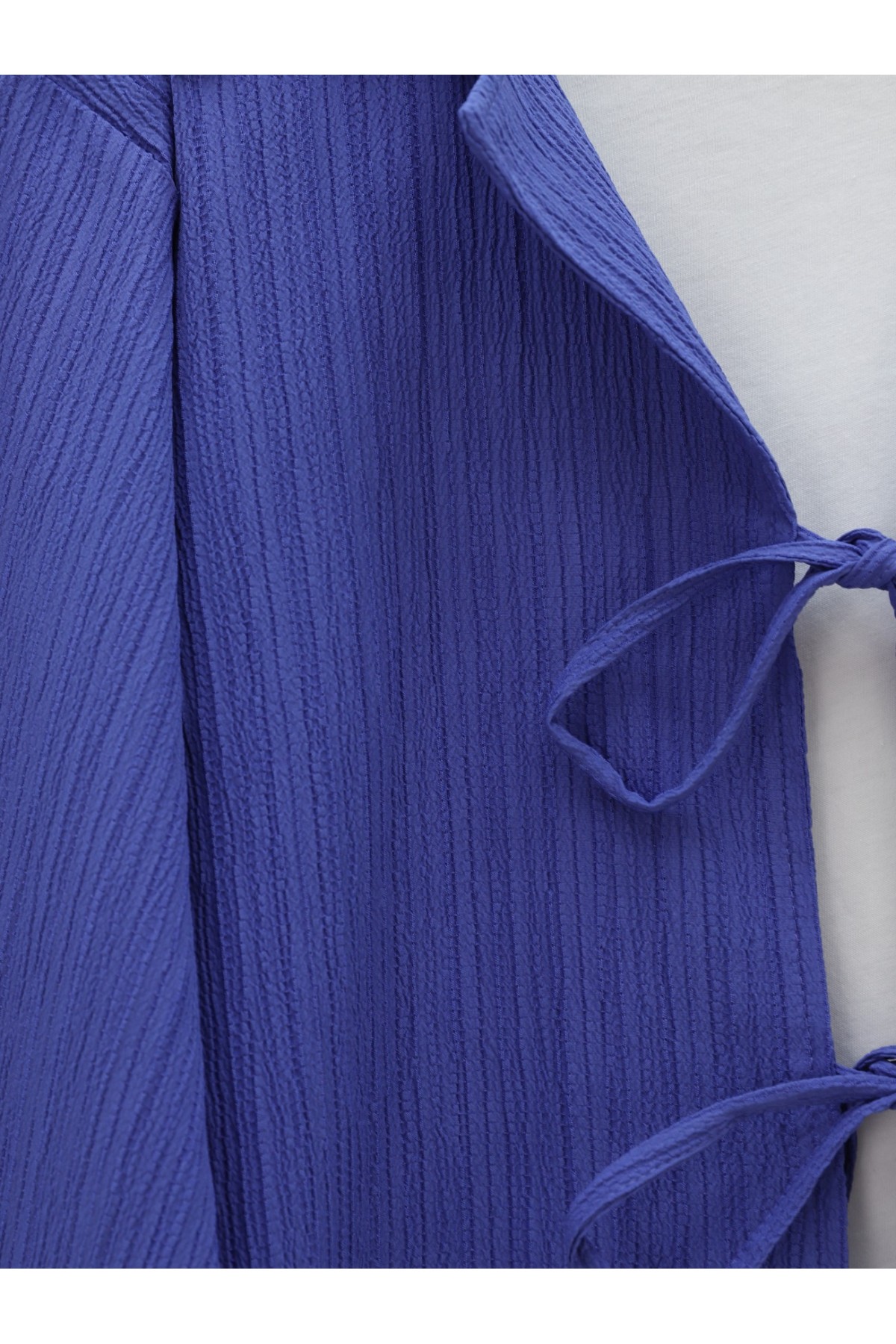 Önü Bağlamalı Etekli Krinkıl Takım  -Leylak