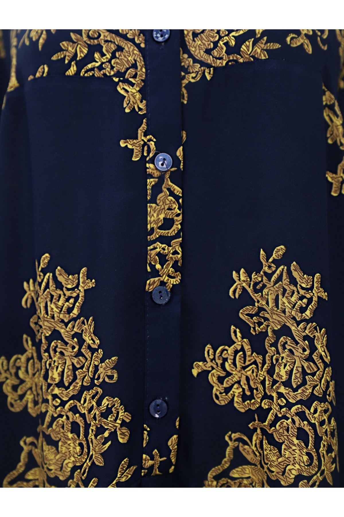 Dik Yaka Yarım Düğmeli Elbise  -K.Laci