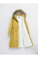 İçi Pelüş Çıkma Ķapşonlu Bondig Mont  -Sarı