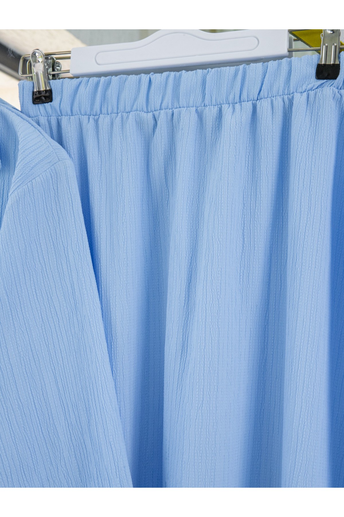 Önü Bağlamalı Etekli Krinkıl Takım   -Bebe Mavi