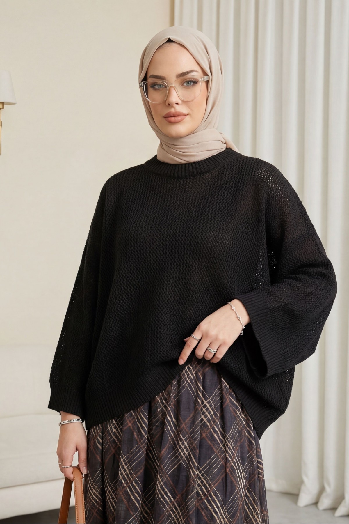 Yarasa Kol Ajurlu Triko Kazak -K. Kahve