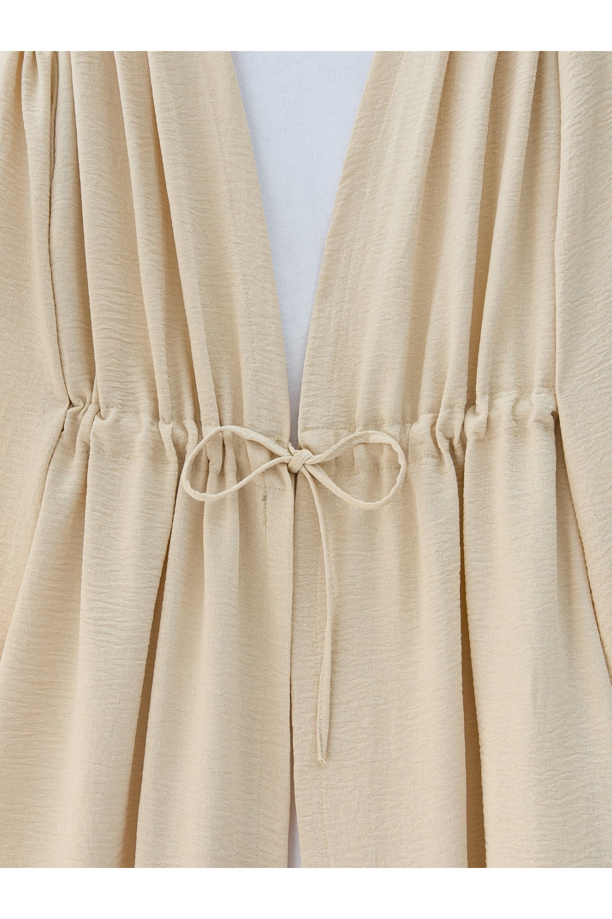 Tünel Bağcıklı Ayrobin Kimono Takım -Bej