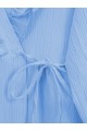 Önü Fırfırlı Bağlamalı Krinkıl Kimono   -Bebe Mavi