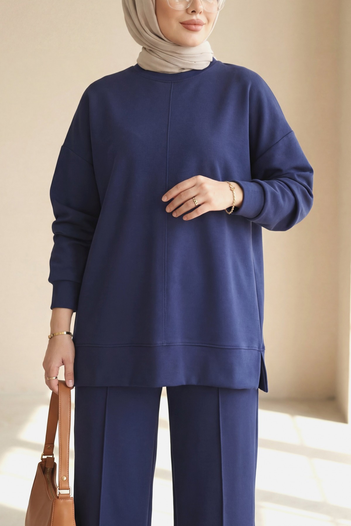 Yuvarlak Yaka Çimalı Oyşo İkili Takım -Laci