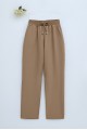 Beli Bağcıklı Dar Paça Pantolon   -Tarçın