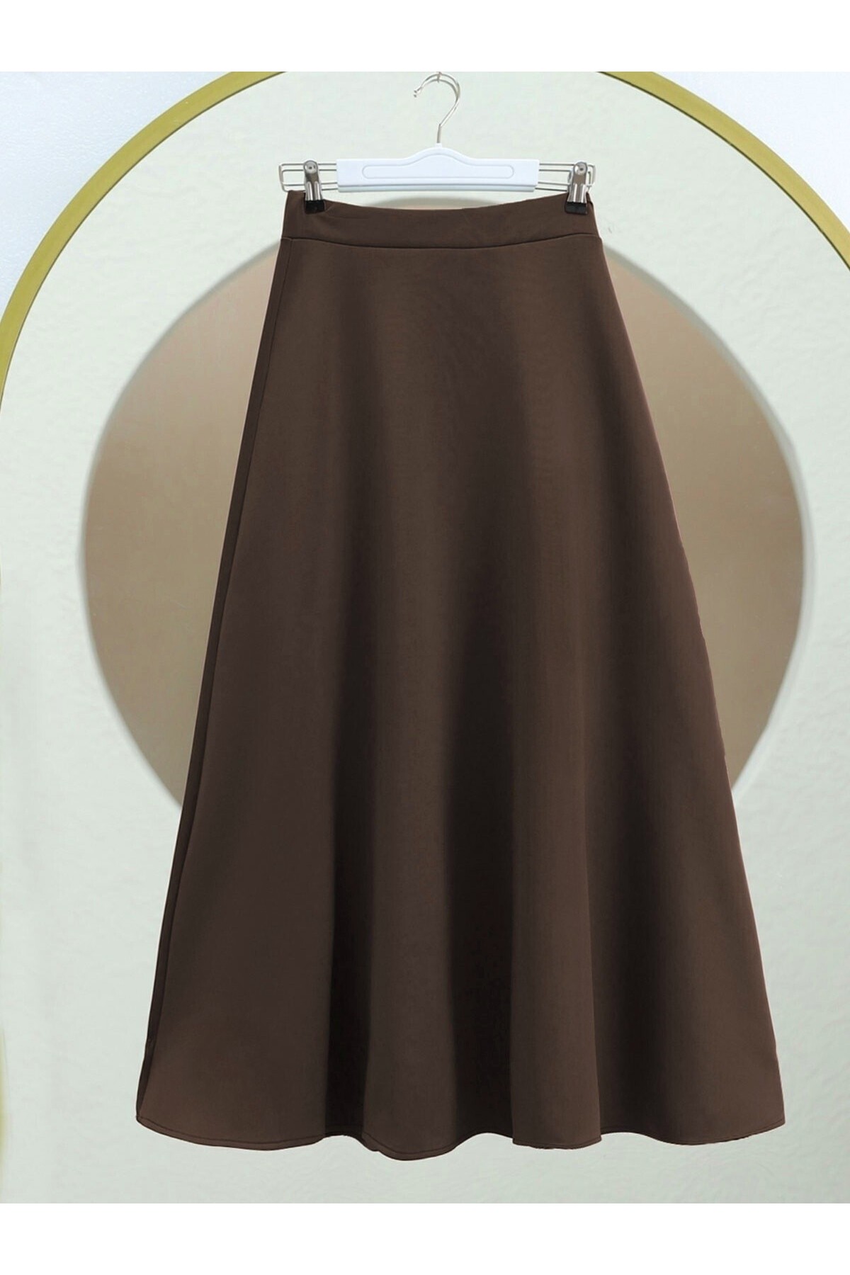 Bol Kiloş Sukuba Puf Etek   -Kahve