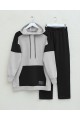 Kanguru Cepli Çift Renkli Takım  -Siyah