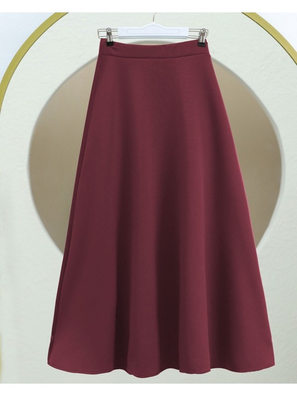 Bol Kiloş Sukuba Puf Etek    -Bordo