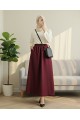 Beli Lastikli Cepli Paraşüt Etek  -Bordo