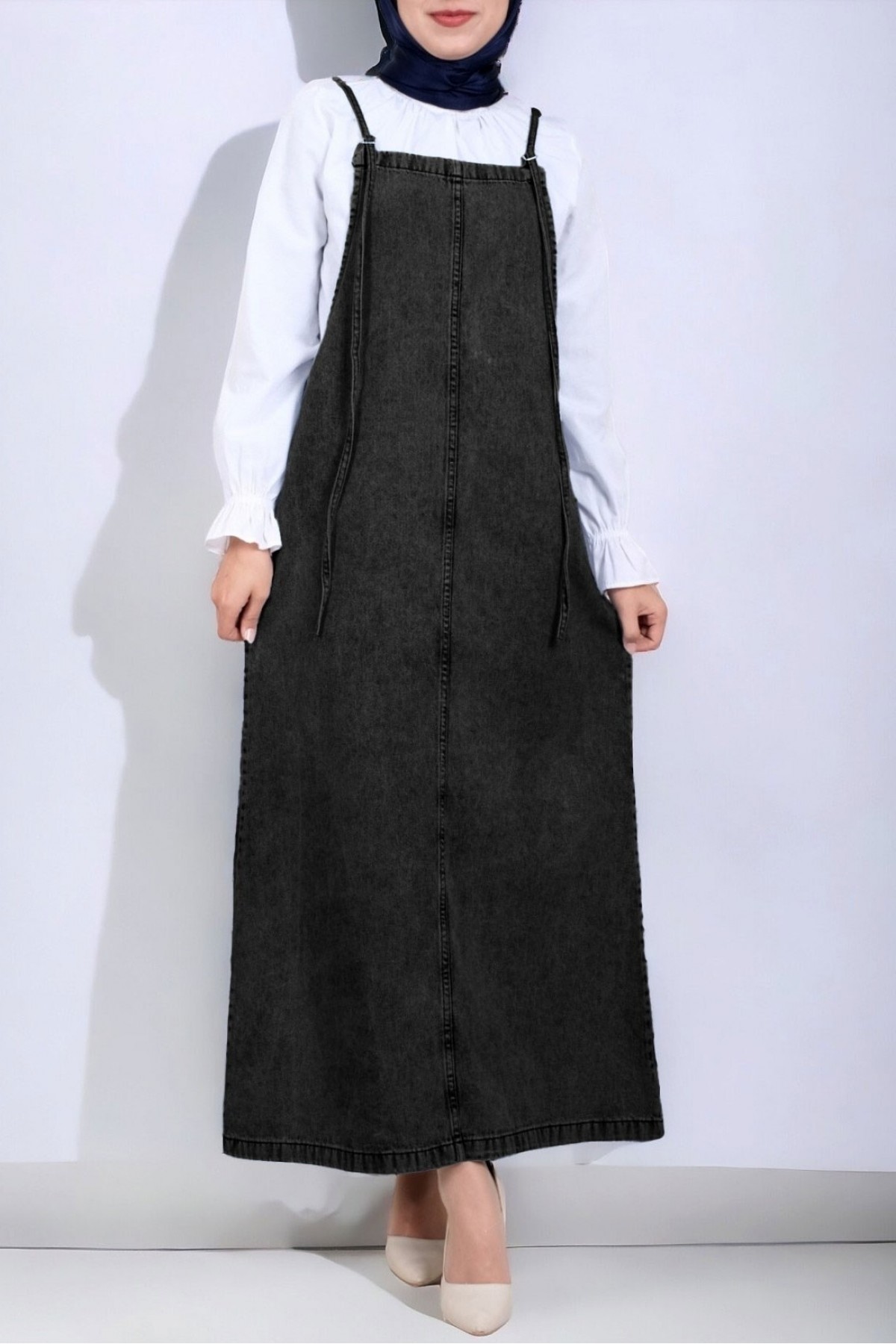 İnce Askılı Kot Jile   -Füme