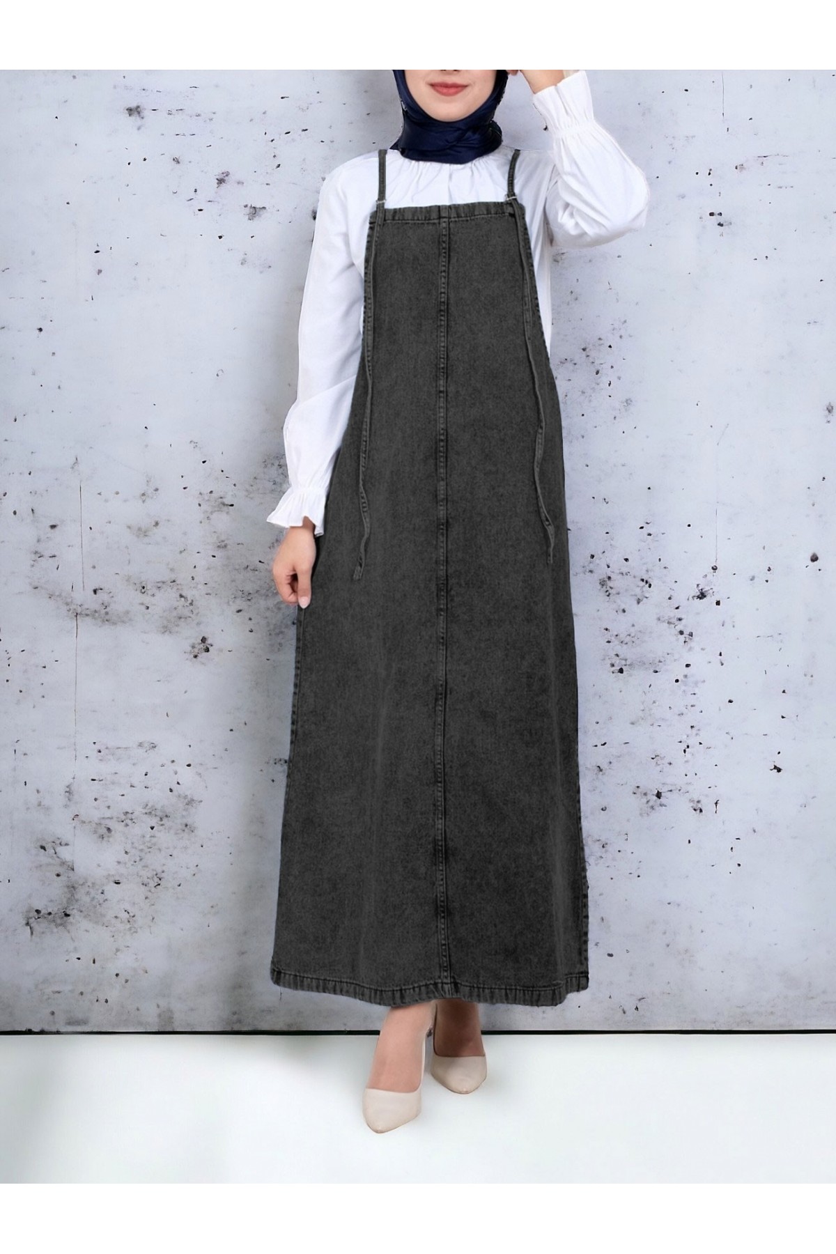 İnce Askılı Kot Jile   -Füme