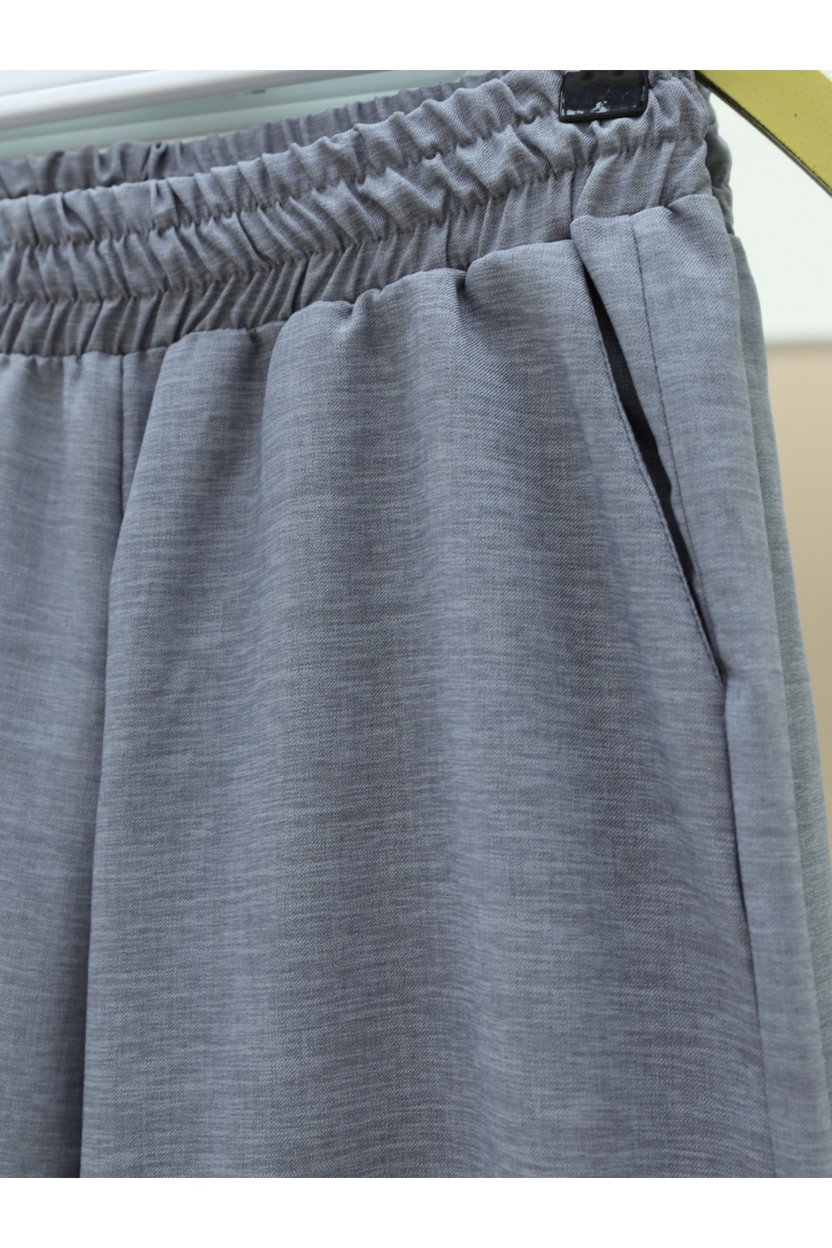 Düğmeli Yelekli Takım -Gri