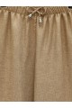 Beli Lastikli Bağcık Detaylı Bol Paça Sofya Keten Pantolon  -Tarçın