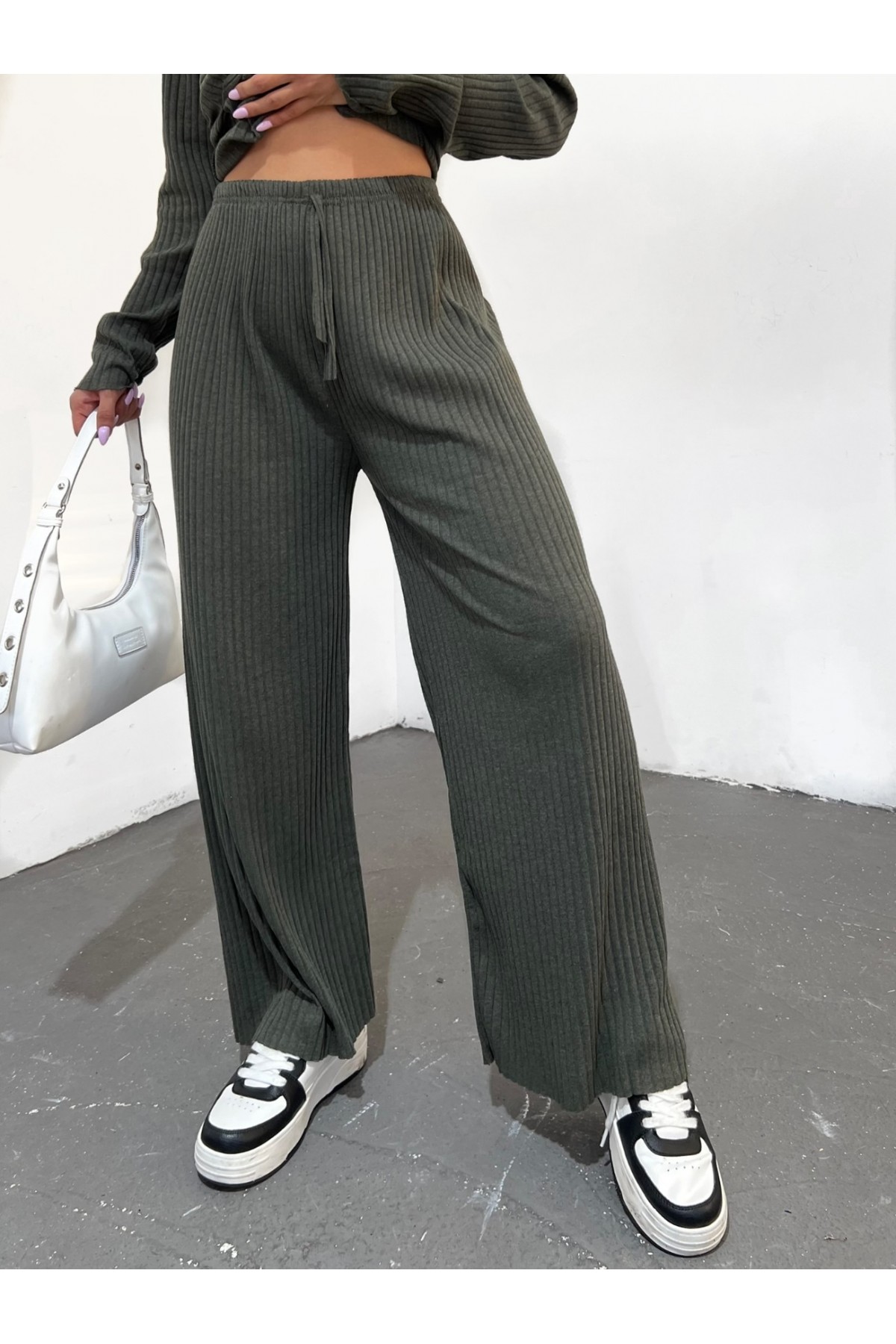 Bisiklet Yaka Kaşkorse Takım -Haki