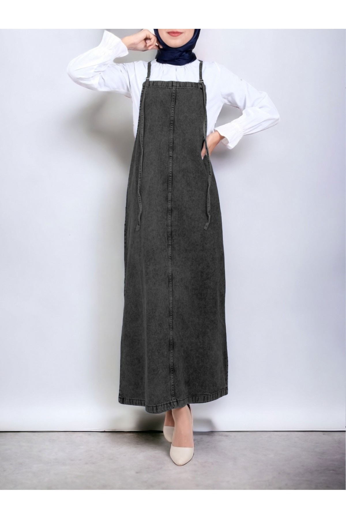 İnce Askılı Kot Jile   -Füme