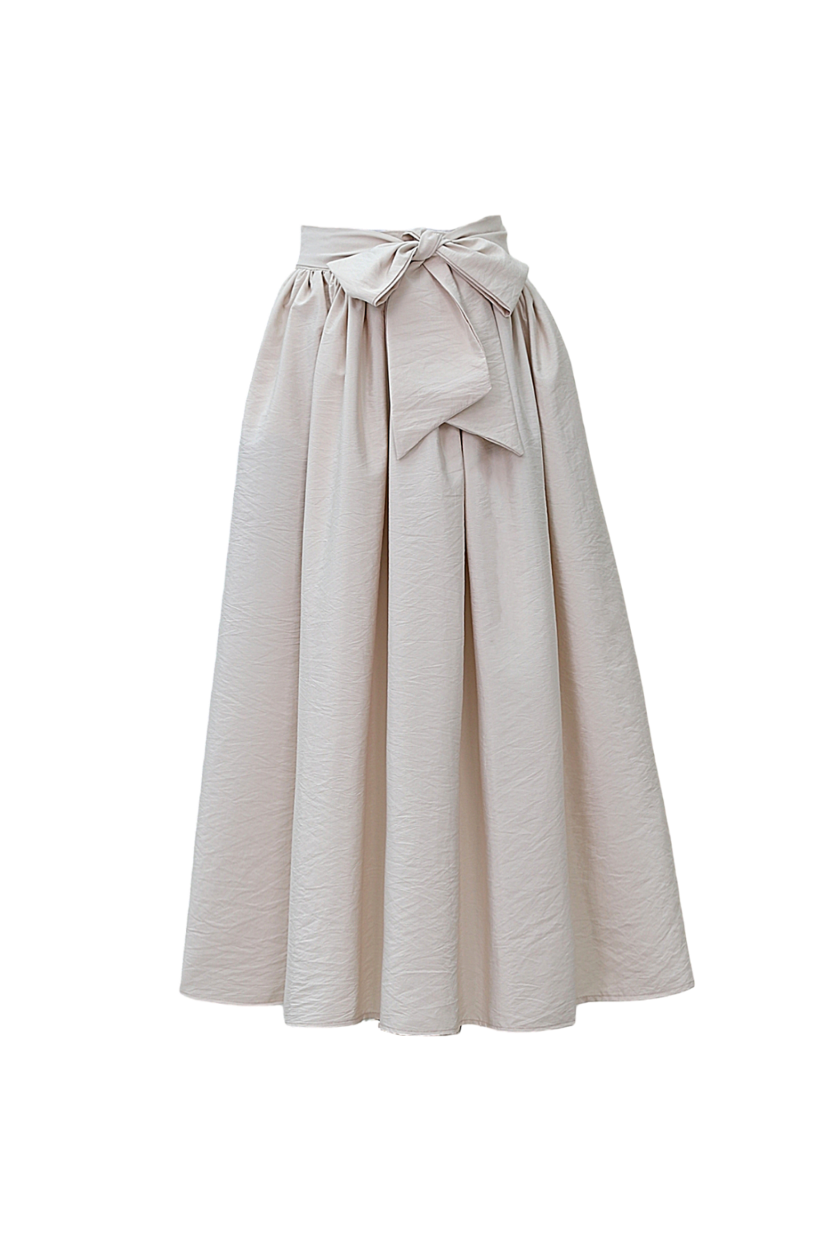 Piliseli Kemerli Paraşüt Etek -Bej