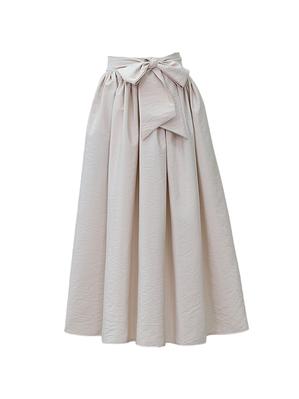 Piliseli Kemerli Paraşüt Etek -Bej