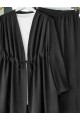Tünel Bağcıklı Ayrobin Kimono Takım -Siyah