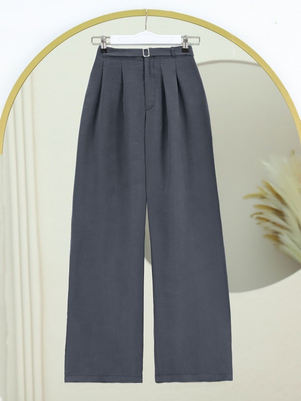 Beli Lastikli Kemer Detaylı Tensel Cupra Pantolon -Füme