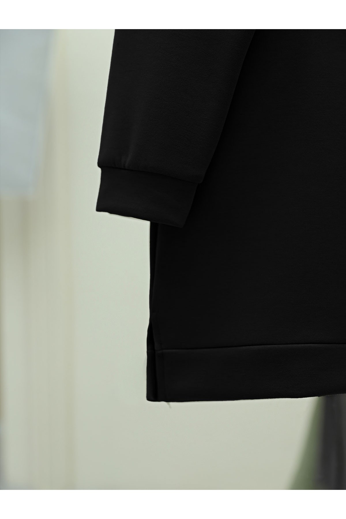 Kuş Desenli Taşlı Oysho Tunik  -Siyah