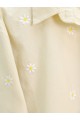 Tek Papatya Nakışlı Arkası Uzun Gömlek -Bej