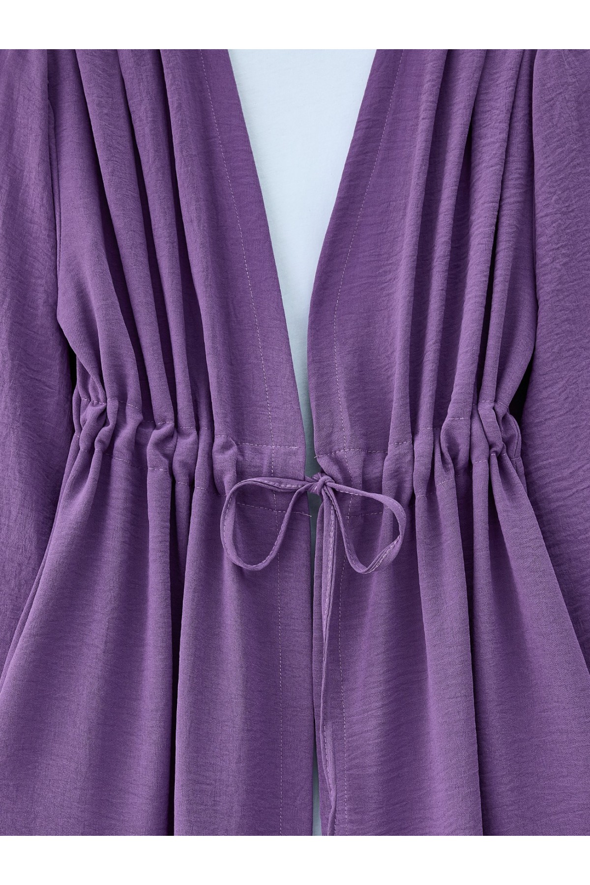 Tünel Bağcıklı Ayrobin Kimono Takım -Mor