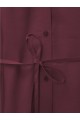 Yakası Taşlı Belden Bağlamalı Pantolonlu Takım -Bordo