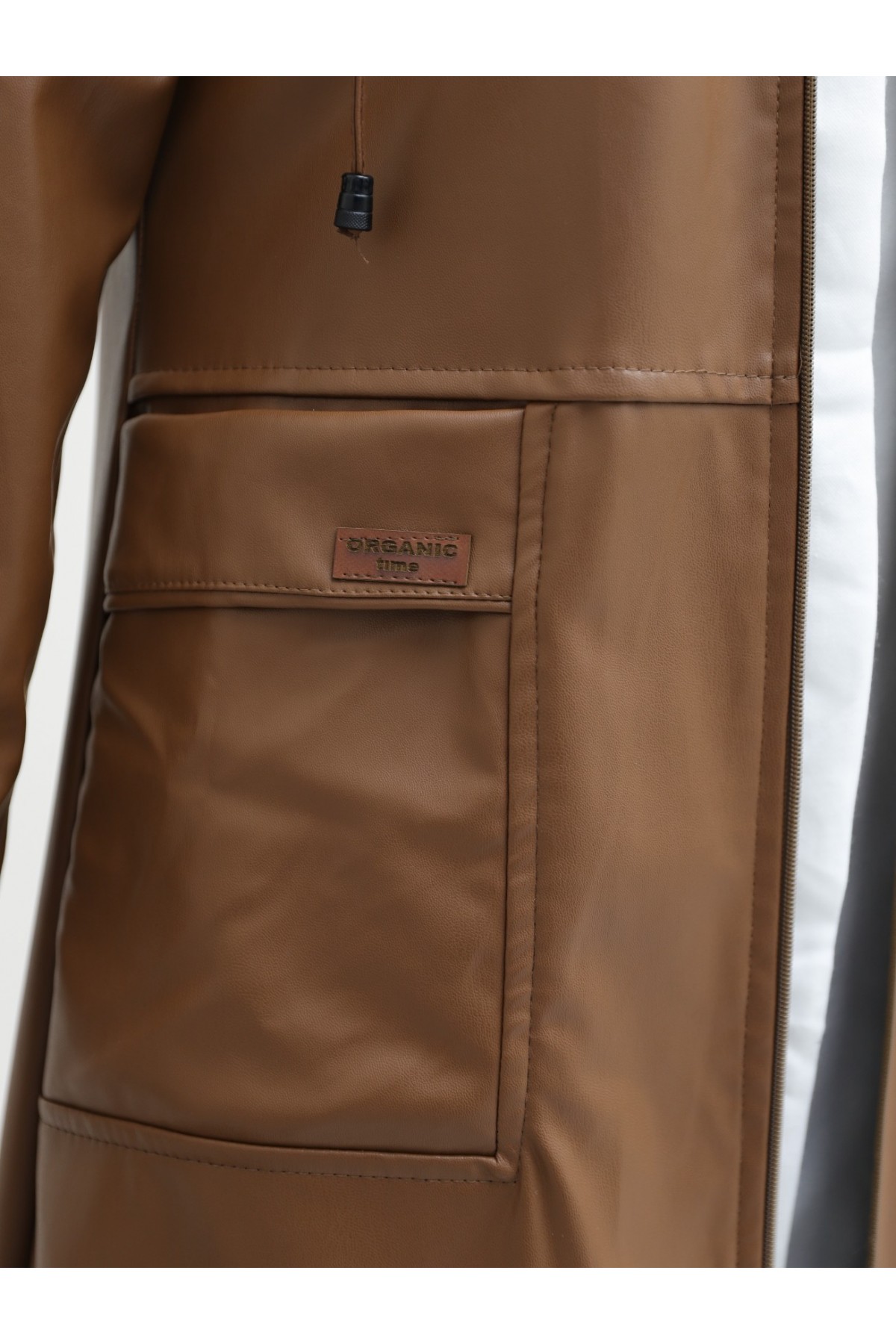 Torba Cepli Fermuarlı Suni Deri Kap -Taba