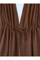 Tünel Bağcıklı Ayrobin Kimono Takım -Kahve