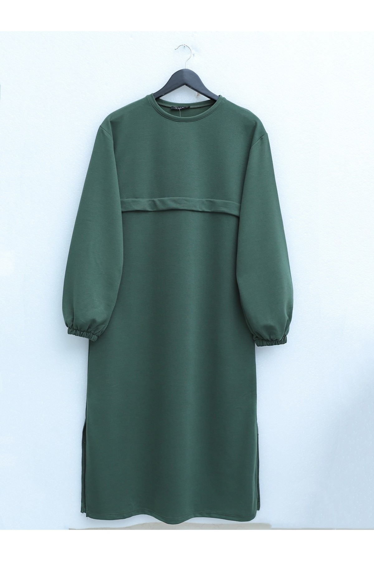 Yuvarlak Yaka Üst Uzun İki İplik Penye Takım -Haki