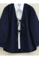 Önü Bağcıklı Oval Kesim Kaşe Kimono  -Laci
