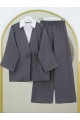 Önden Bağlamalı Pantolonlu Kimono Takım   -Füme