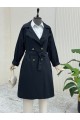 Bolero Detaylı Kemerli Araboy Trençkot -Siyah