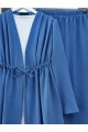 Tünel Bağcıklı Ayrobin Kimono Takım -İndigo