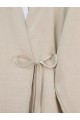 Önden Bağlamalı Pantolonlu Kimono Takım -Bej