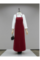 Askılı Gabardin Jile Elbise -Bordo